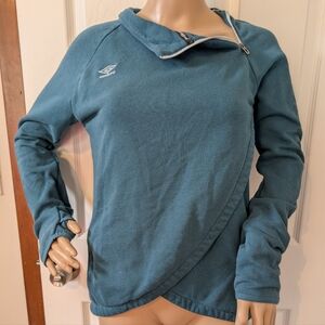 Umbro Blue Teal Youth Crossover Sweatshirt w/Asymmetric Zipper-XL